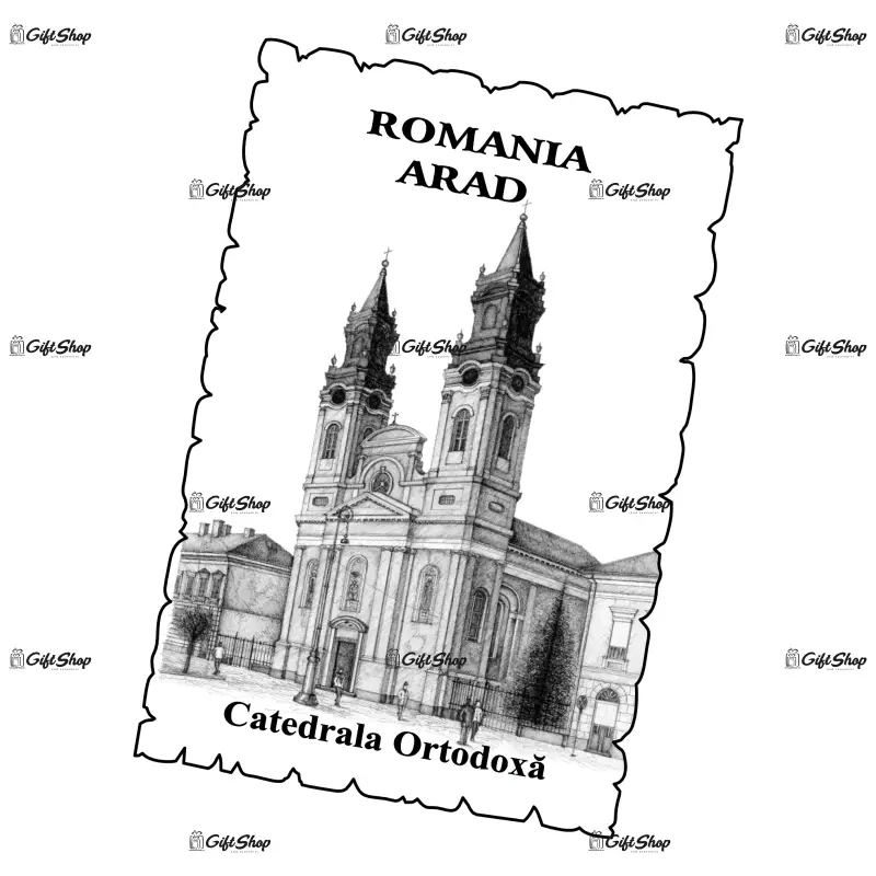 Arad, romania, catedrala ortodoxa veche, magnet frigider mgs009